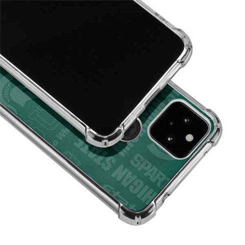 Michigan State University Jersey Split Google Pixel 5 Clear Case
